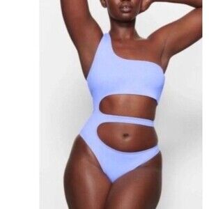 Skims One Shoulder Monokini Periwinkle Purple One Piece Swimsuit  XL New